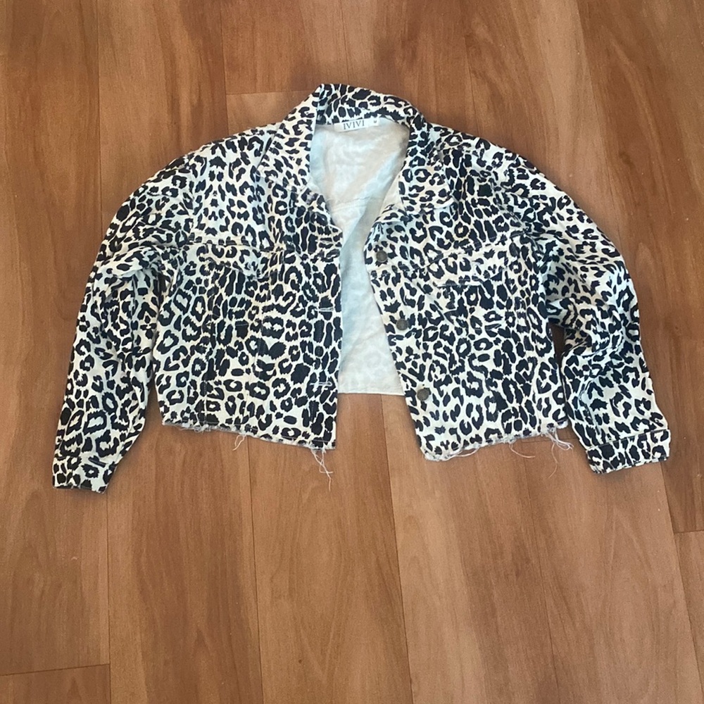 Leopard denim jacket